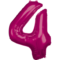 Large Number 4 Pink